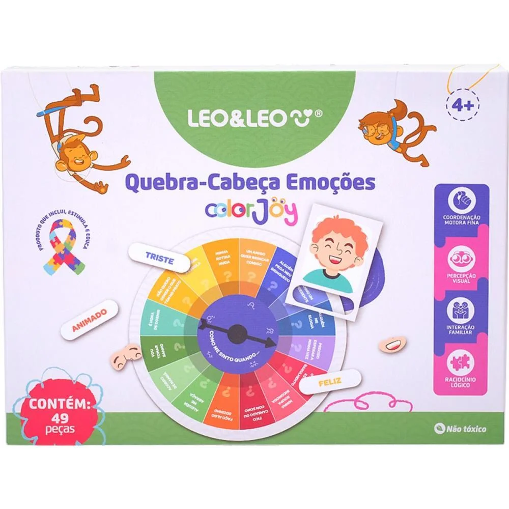 Quebra-Cabeca Cartonado Color Joy Emocoes Leonora (Unidade) - imagem 4