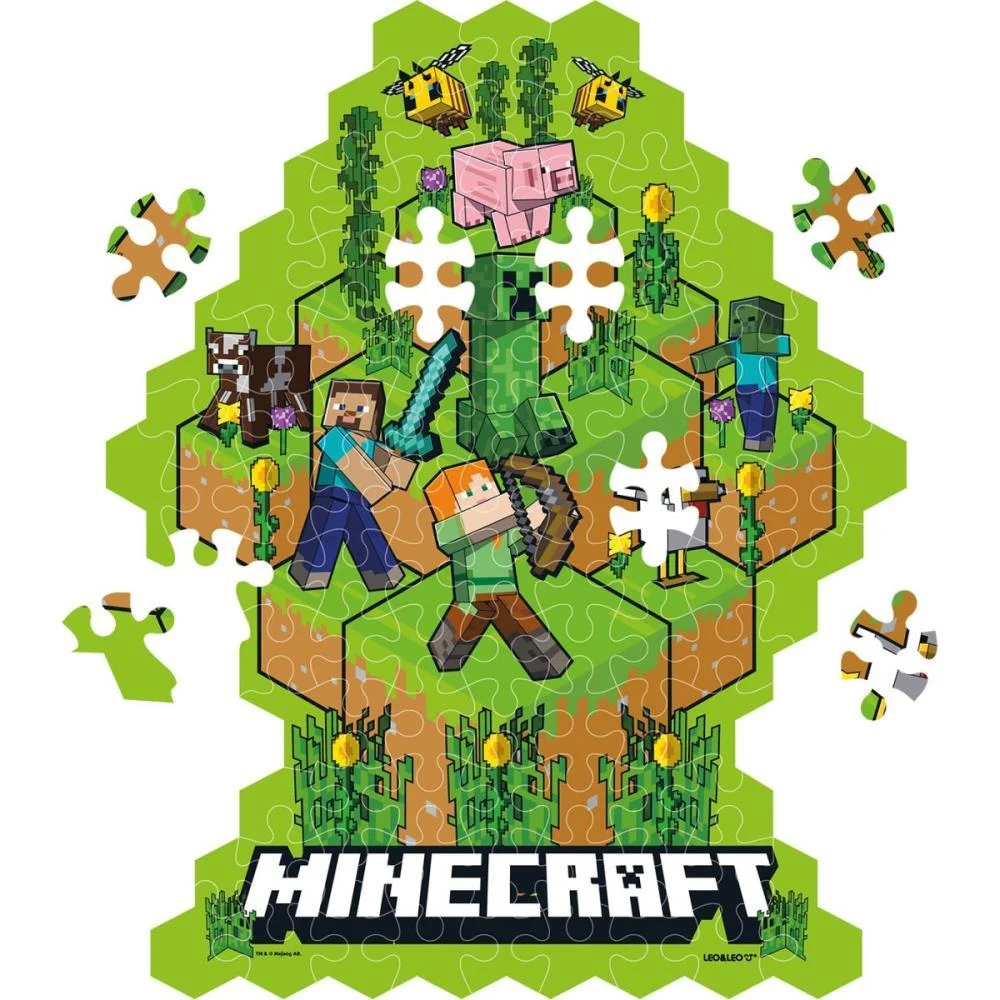 Quebra-Cabeca Cartonado Minecraft Formato 98 Pecas Leonora (Unidade) - imagem 4