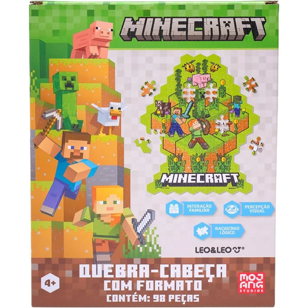 Quebra-Cabeca Cartonado Minecraft Formato 98 Pecas Leonora (Unidade) - imagem 5