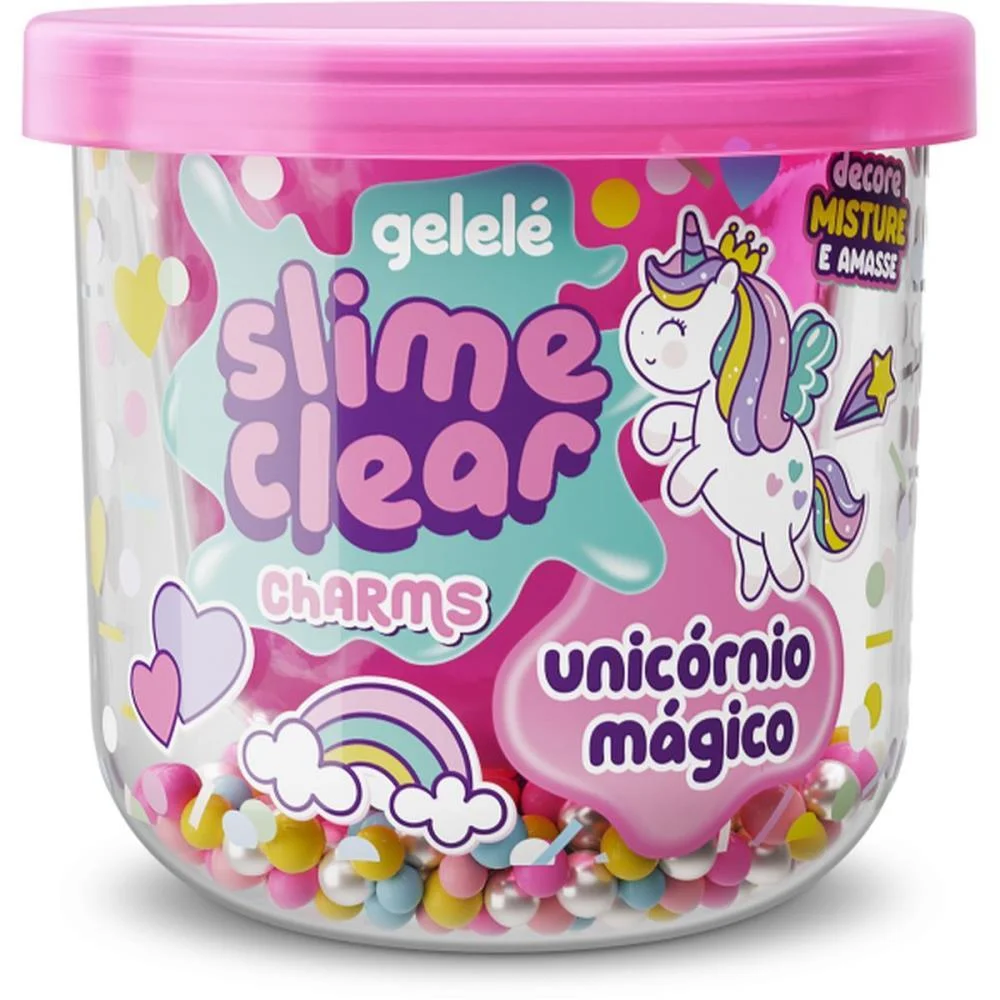 Slime Clear Charm Unicornio Magico Doce Brinquedo (Dp.c/12) - imagem 5
