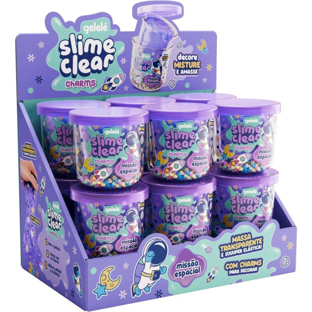 Slime Clear Charm Missao Espacial Doce Brinquedo (Dp.c/12) - imagem 3