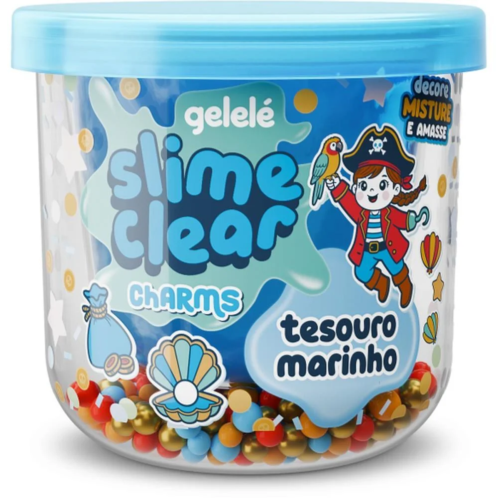 Slime Clear Charm Tesouro Marinho Doce Brinquedo (Dp.c/12) - imagem 5