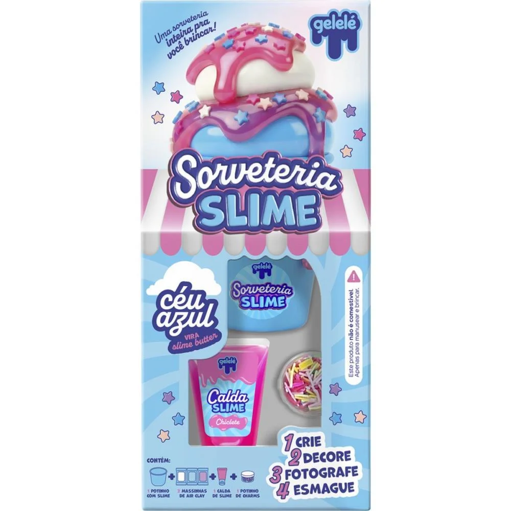 Slime Gelele Sorveteria Ceu Azul Doce Brinquedo (Kit) - imagem 2