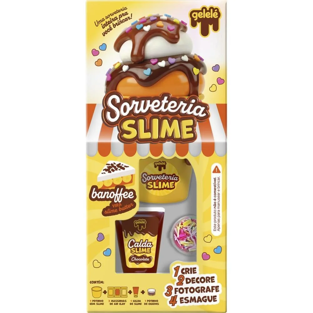 Slime Gelele Sorveteria Banoffee Doce Brinquedo (Kit) - imagem 3