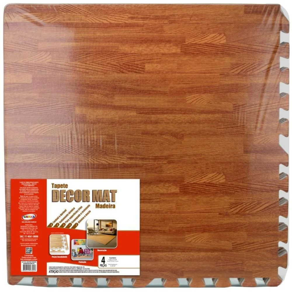 Tatame 04 Placas 60X60X1Cm Madeira Evamax (Pacote) - imagem 6