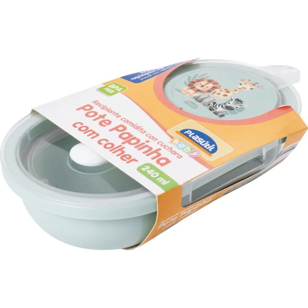 Kit Alimentacao Porta Papinha Com Colher Safar Plasutil (Kit) - imagem 3