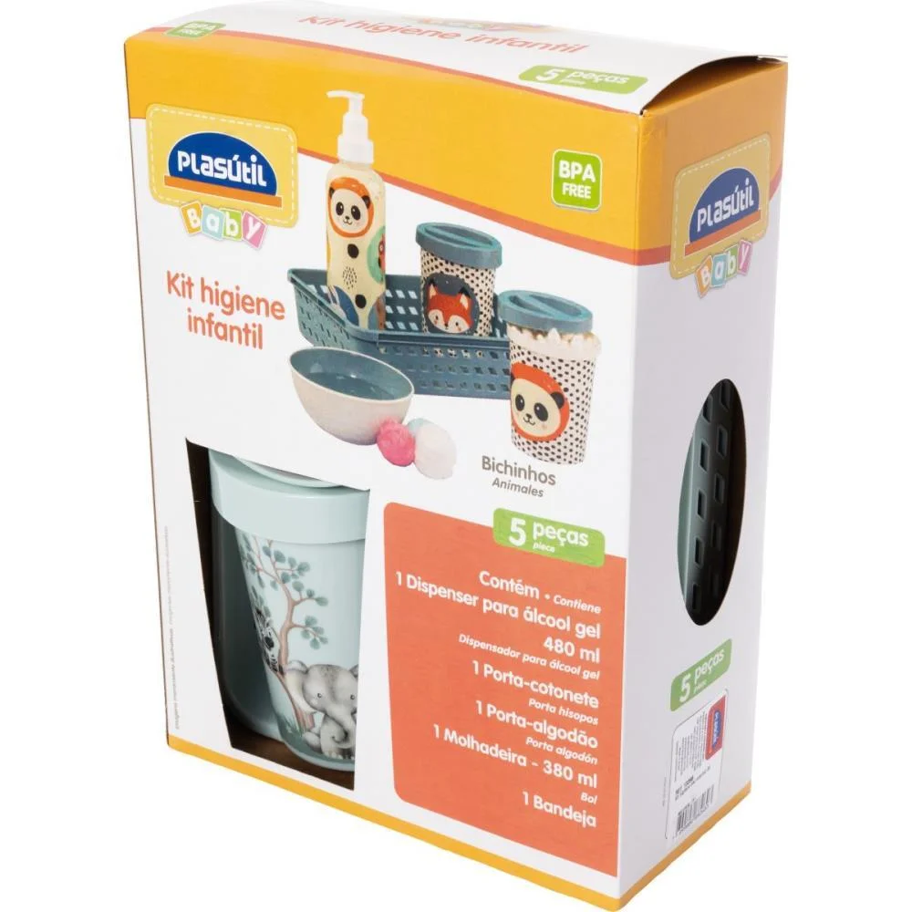 Produto Para Bebe Kit Higiene Safari 5 Pecas Plasutil (Kit) - imagem 3