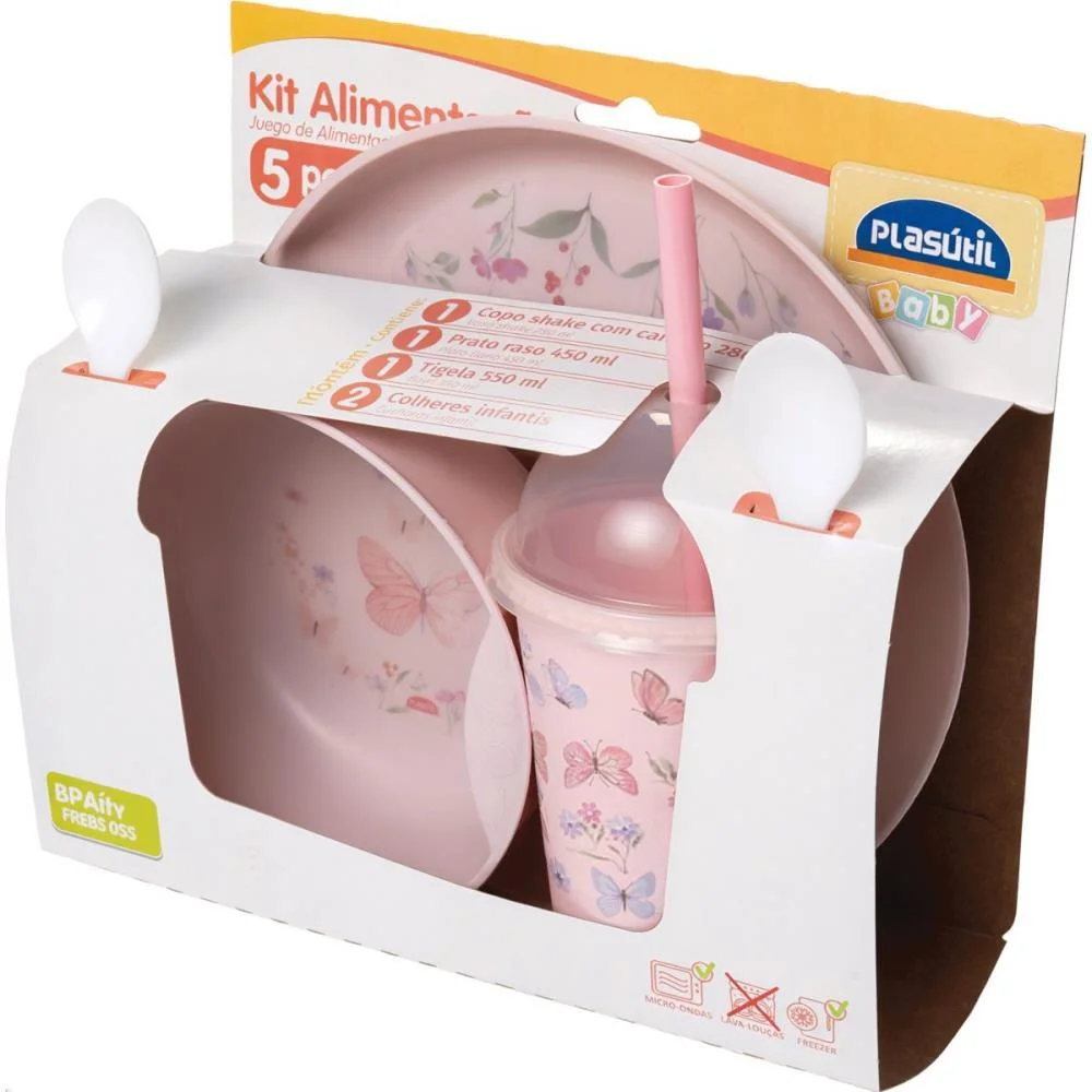Kit Alimentacao Jardim Encantado 5 Pecas Plasutil (Kit) - imagem 3