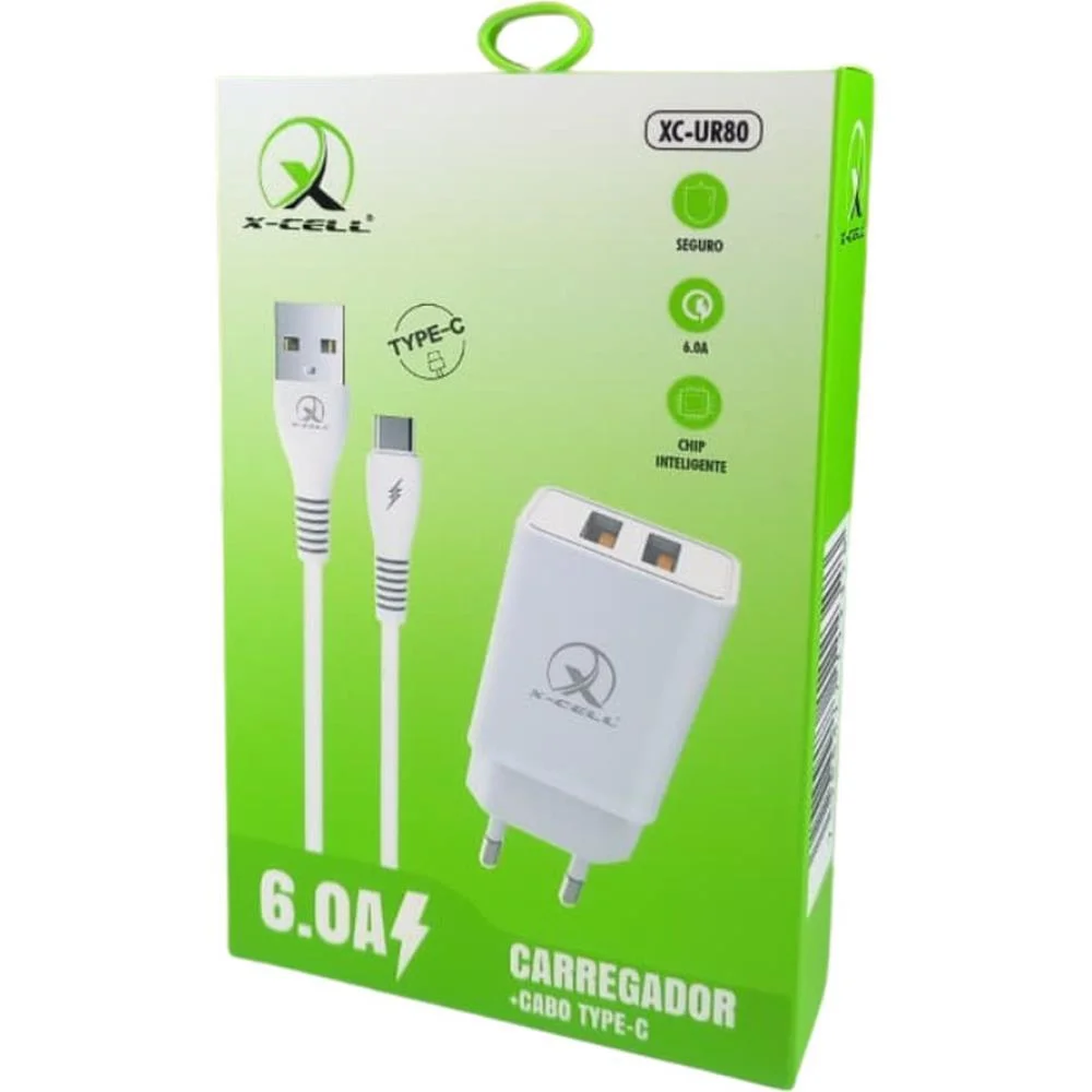 Carregador Celular De Parede 2X1 Cabo Type C+Usb 6A 1M C/Ca Flex (Unidade) - imagem 3