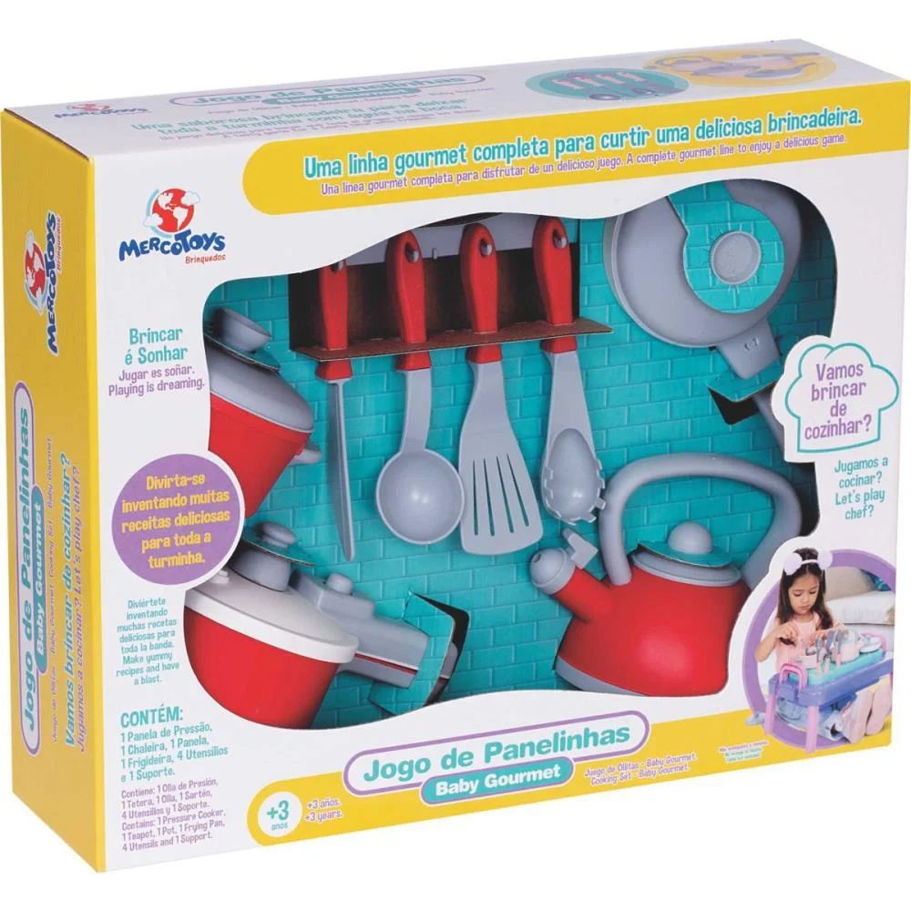 Brincando De Casinha Jogo De Panelinhas Gourmet Vm Merco Toys (Unidade) - imagem 5