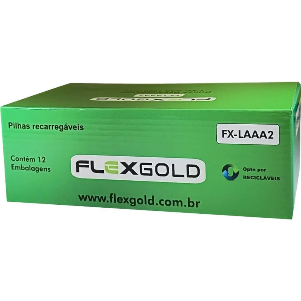 Pilha Recarregavel Palito Aaa 1200Mah 1.5V Flex (Bl.c/02) - imagem 3