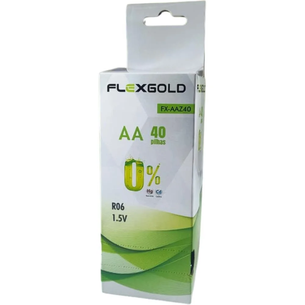 Pilha Zinco Pequena Aa 1,5V Tubo C/40Pilha Flex (Caixa) - imagem 2