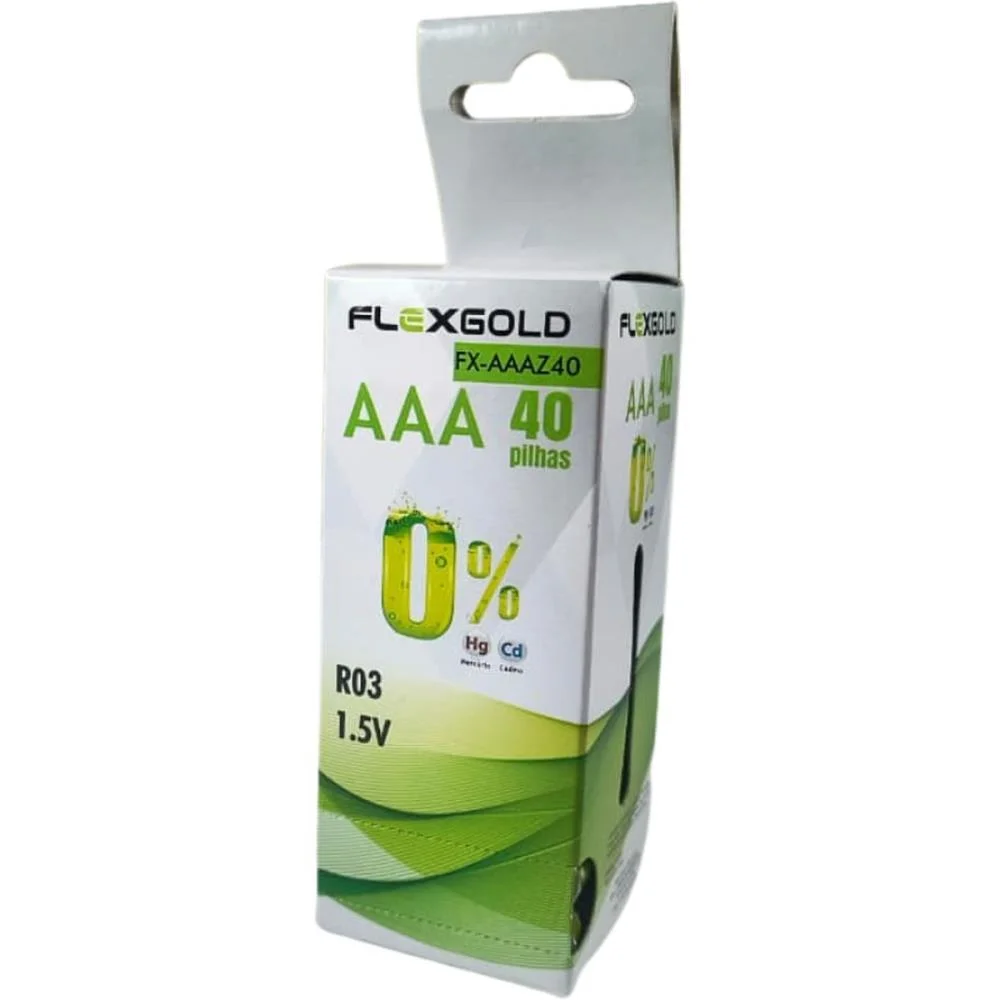 Pilha Zinco Palito Aaa 1,5V Tubo C/40Pilha Flex (Caixa) - imagem 2