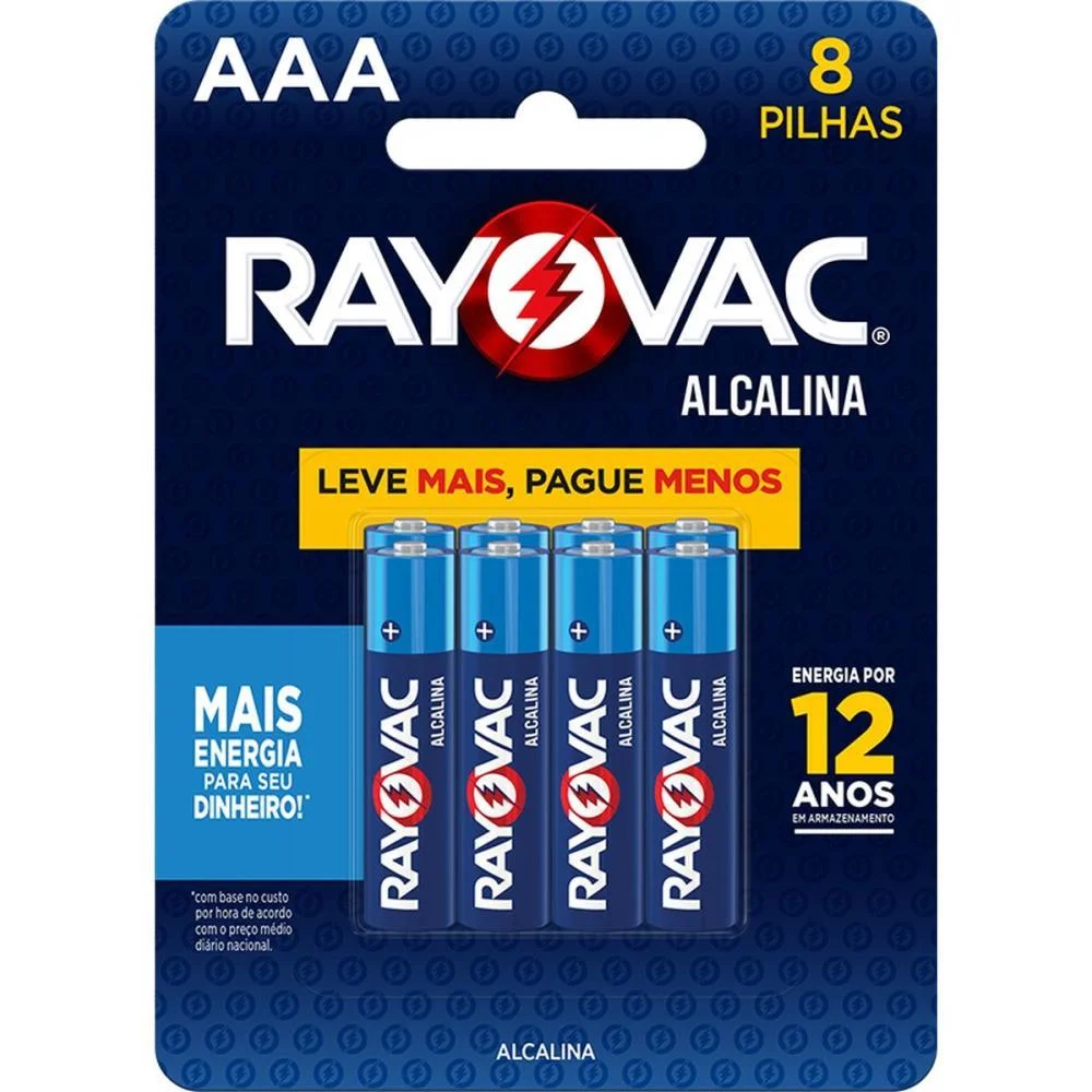 Pilha Alcalina Palito Aaa Leve+ Pague- Rayovac (Bl.c/08) - imagem 2