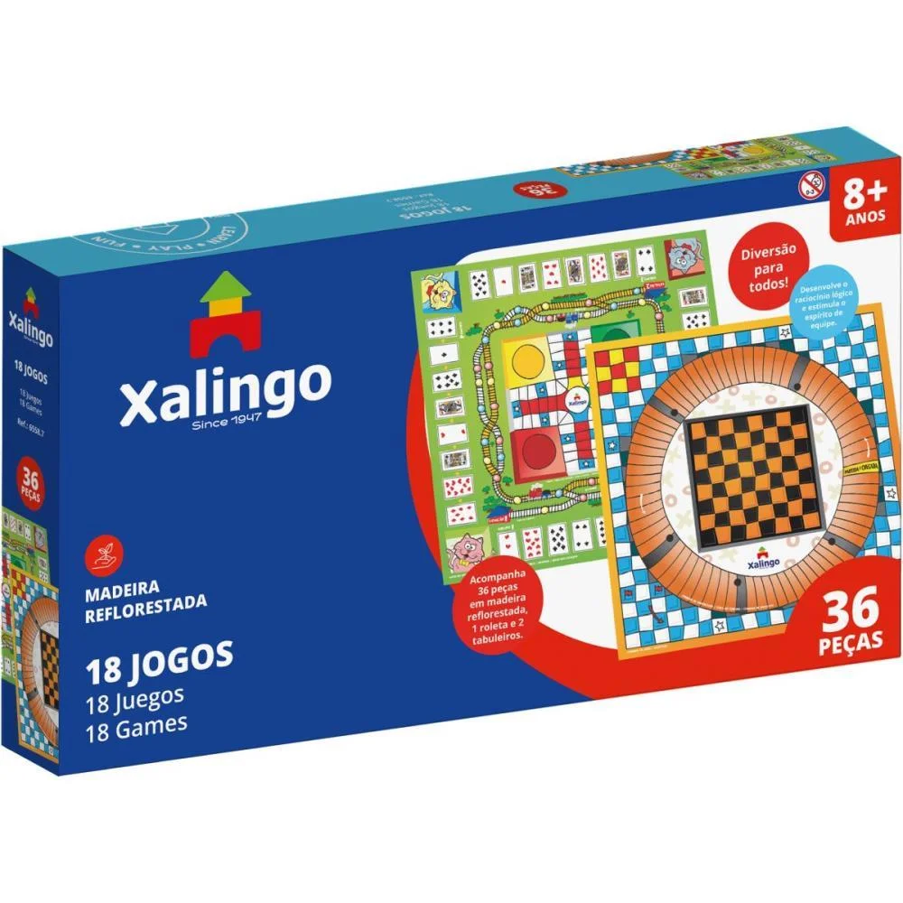 Jogo De Tabuleiro 18 Jogos Xalingo (Unidade) - imagem 7