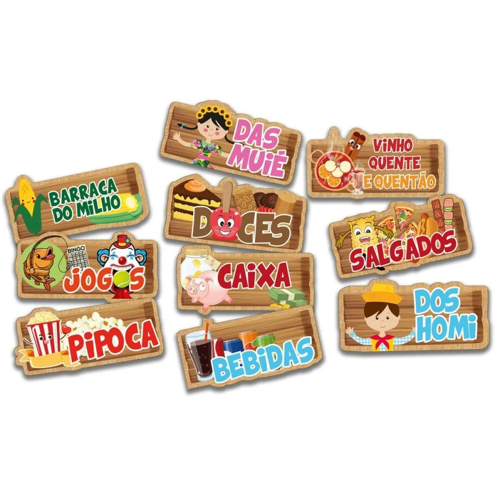 Festa Junina Placas Informativas Festcolor (Pct.c/10) - imagem 2