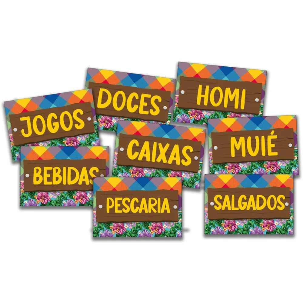 Festa Junina Placas Informativas (S) Festcolor (Pct.c/08) - imagem 2