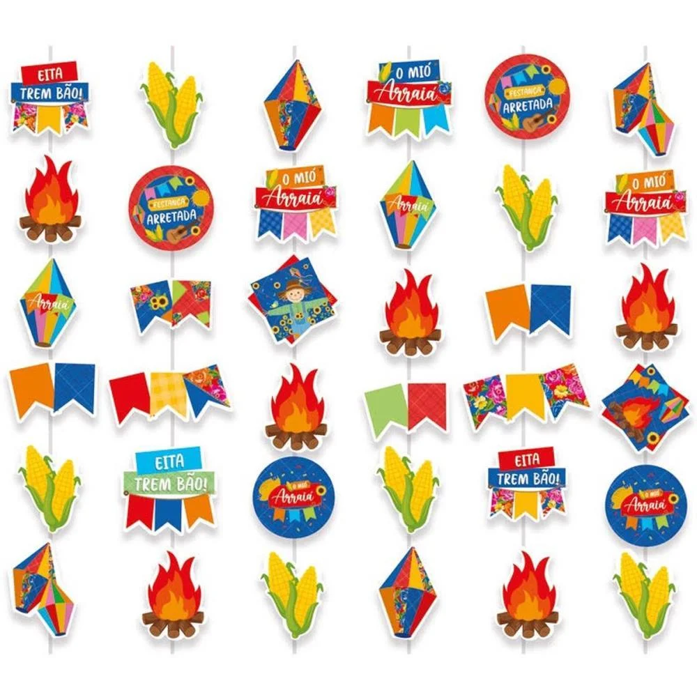 Festa Junina Cortina Decorativa Mio Arraia Packpel (Pct.c/06) - imagem 3