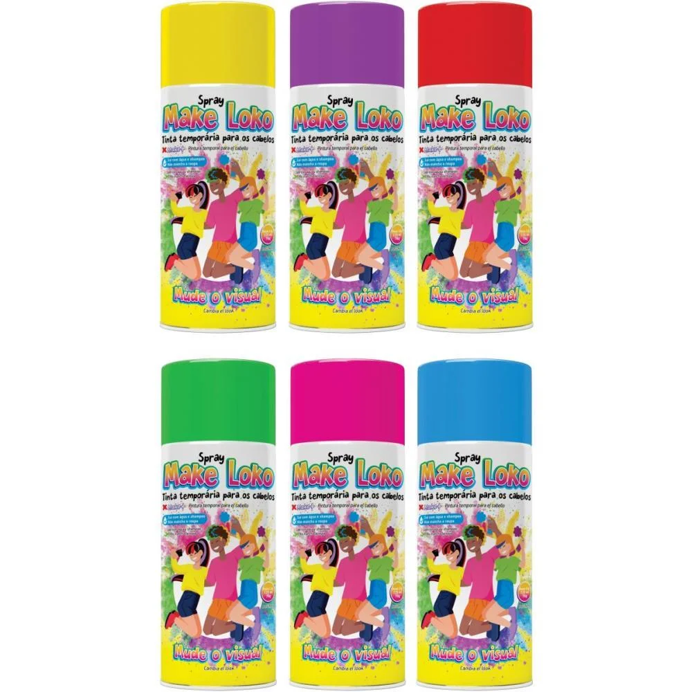 Pinta Cabelo 120Ml Make Loko Cores Sortida Make+ (Dp.c/12) - imagem 2