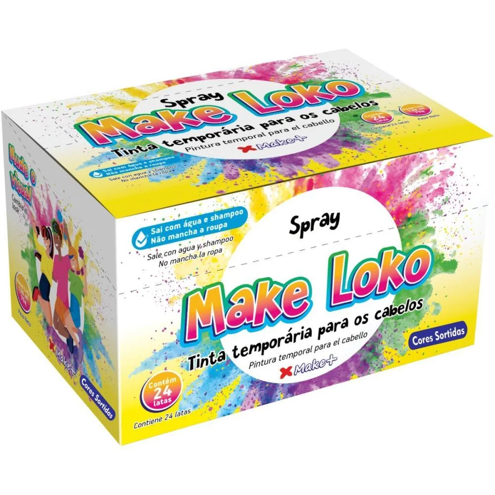 Pinta Cabelo 120Ml Make Loko Cores Sortida Make+ (Dp.c/12) - imagem 4
