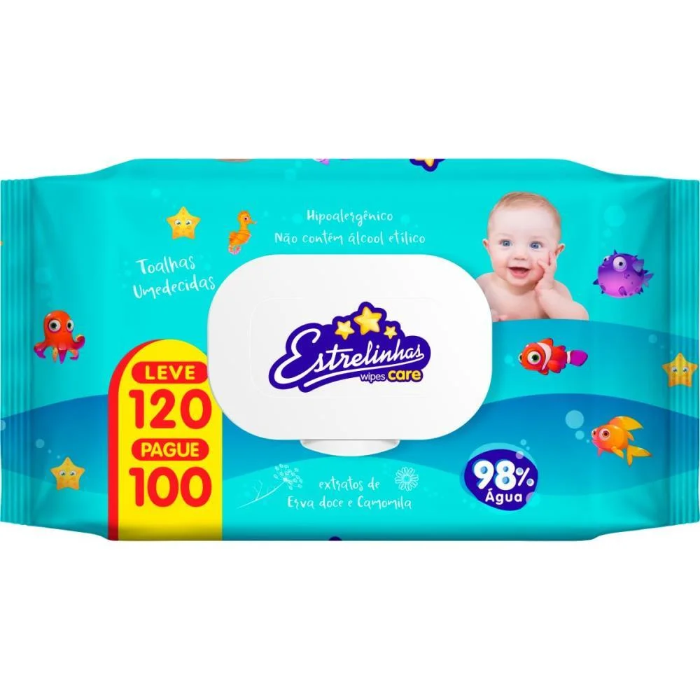 Toalhas Umedecidas Estrelinhas 120Fls. Hygieline (Unidade) - imagem 2