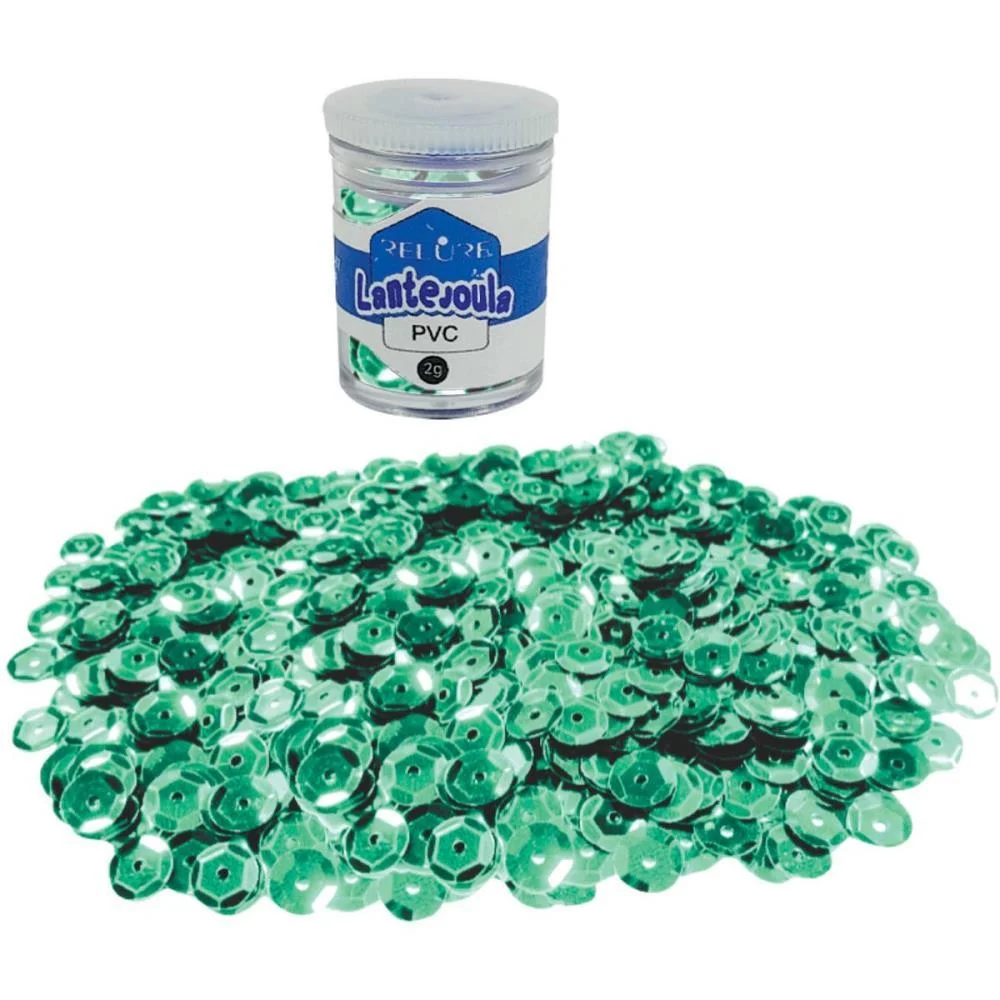 Lantejoula Metalizada Verde Bandeira 10Mm. Pote 2G. Honey (Pct.c/12) - imagem 4