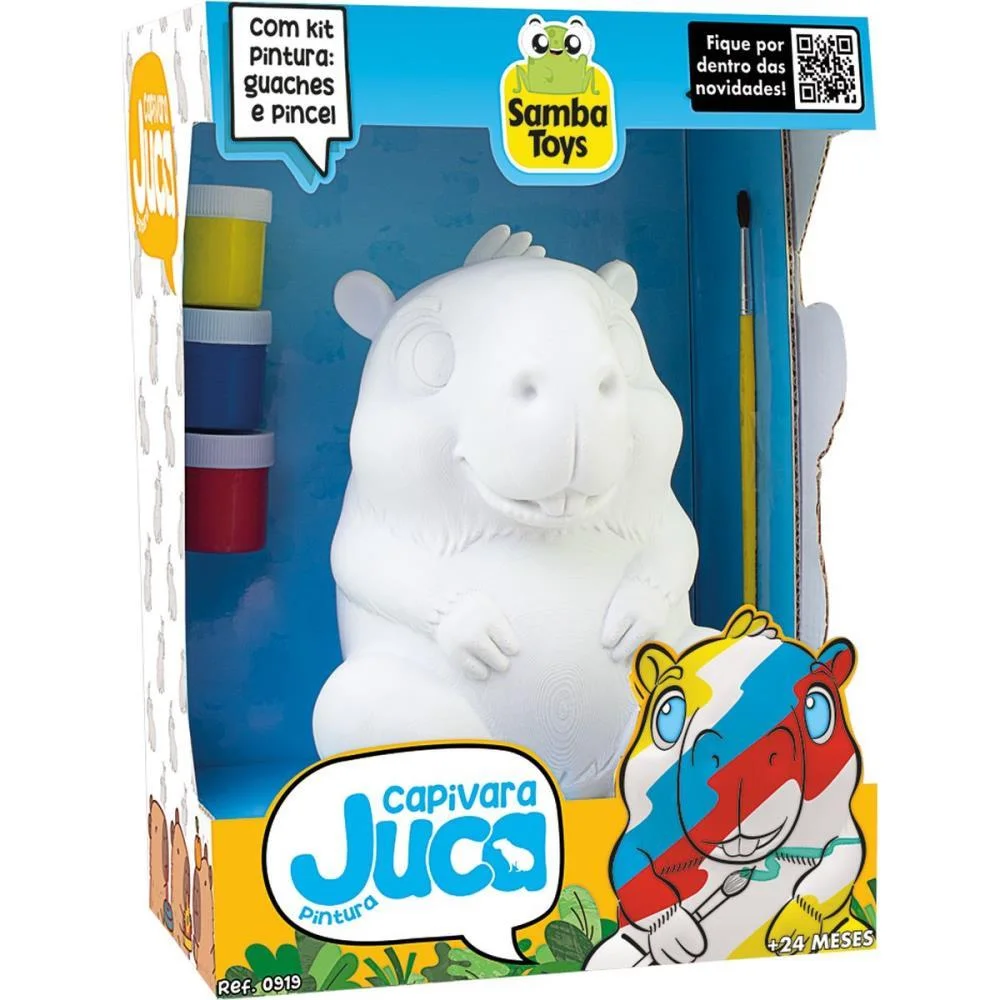 Brinquedo Para Colorir Capivara 16Cm Pintura C/Guache Samba Toys (Unidade) - imagem 4