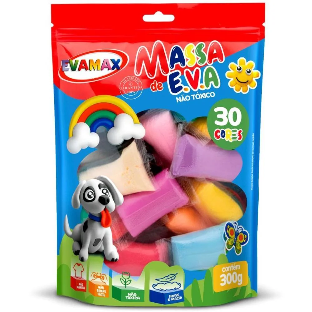 Massa De Eva 30 Cores Sortidas Total 300G Evamax (Pacote) - imagem 4