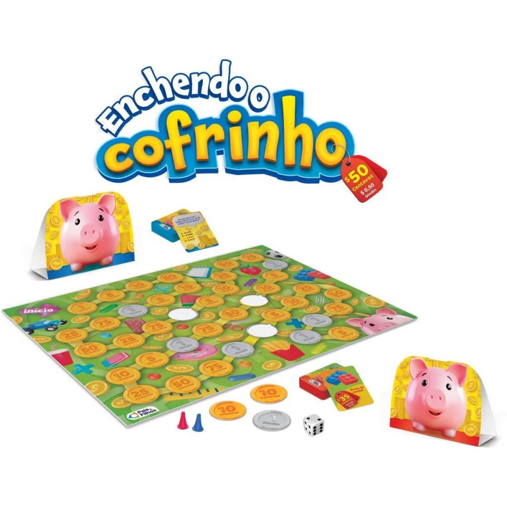 Jogo De Tabuleiro Enchendo O Cofrinho Pais E Filhos - imagem 3
