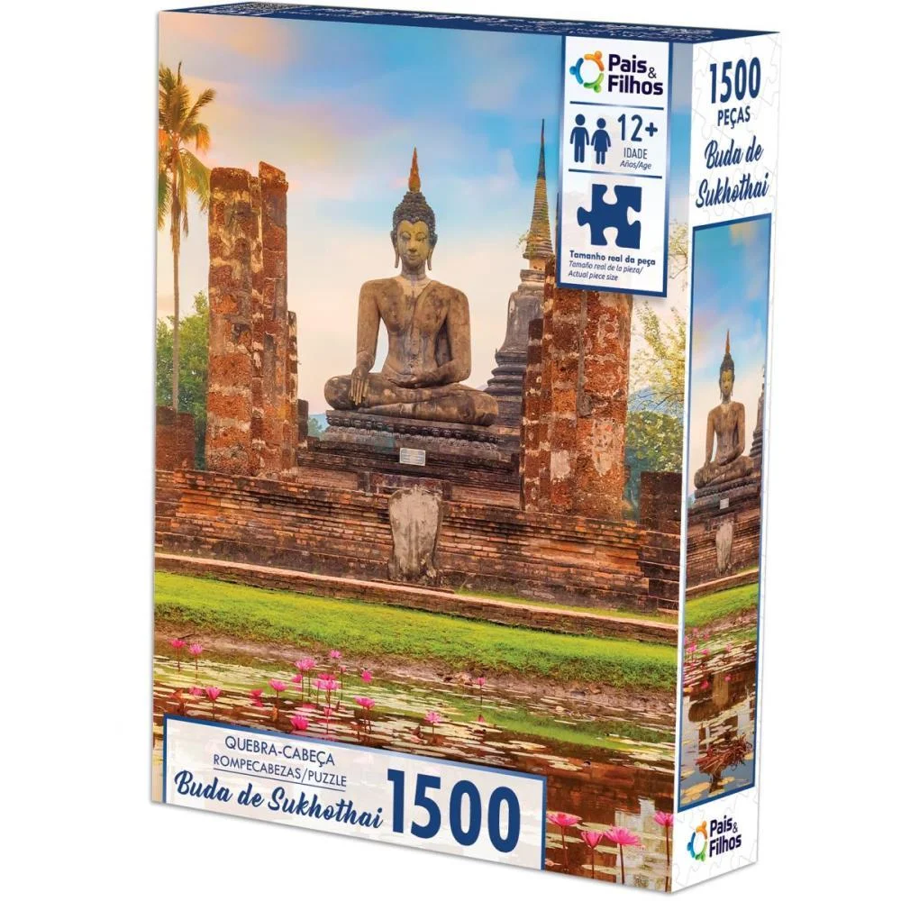 Quebra-Cabeca Cartonado Buda De Sukhothai 1500 Pecas Pais E Filhos (Unidade) - imagem 4
