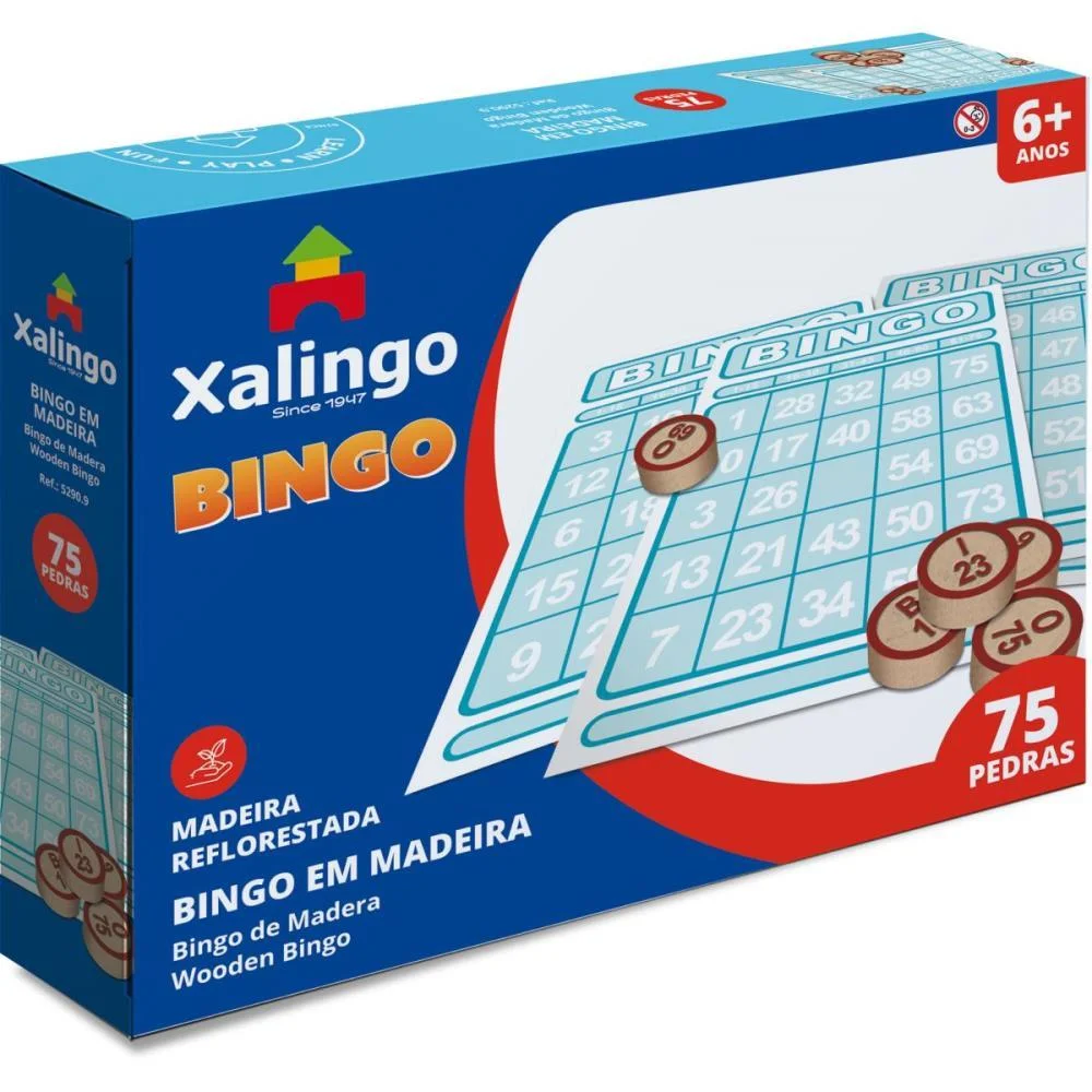 Jogo De Bingo Bingo De Pedras De Madeira Xalingo (Unidade) - imagem 3