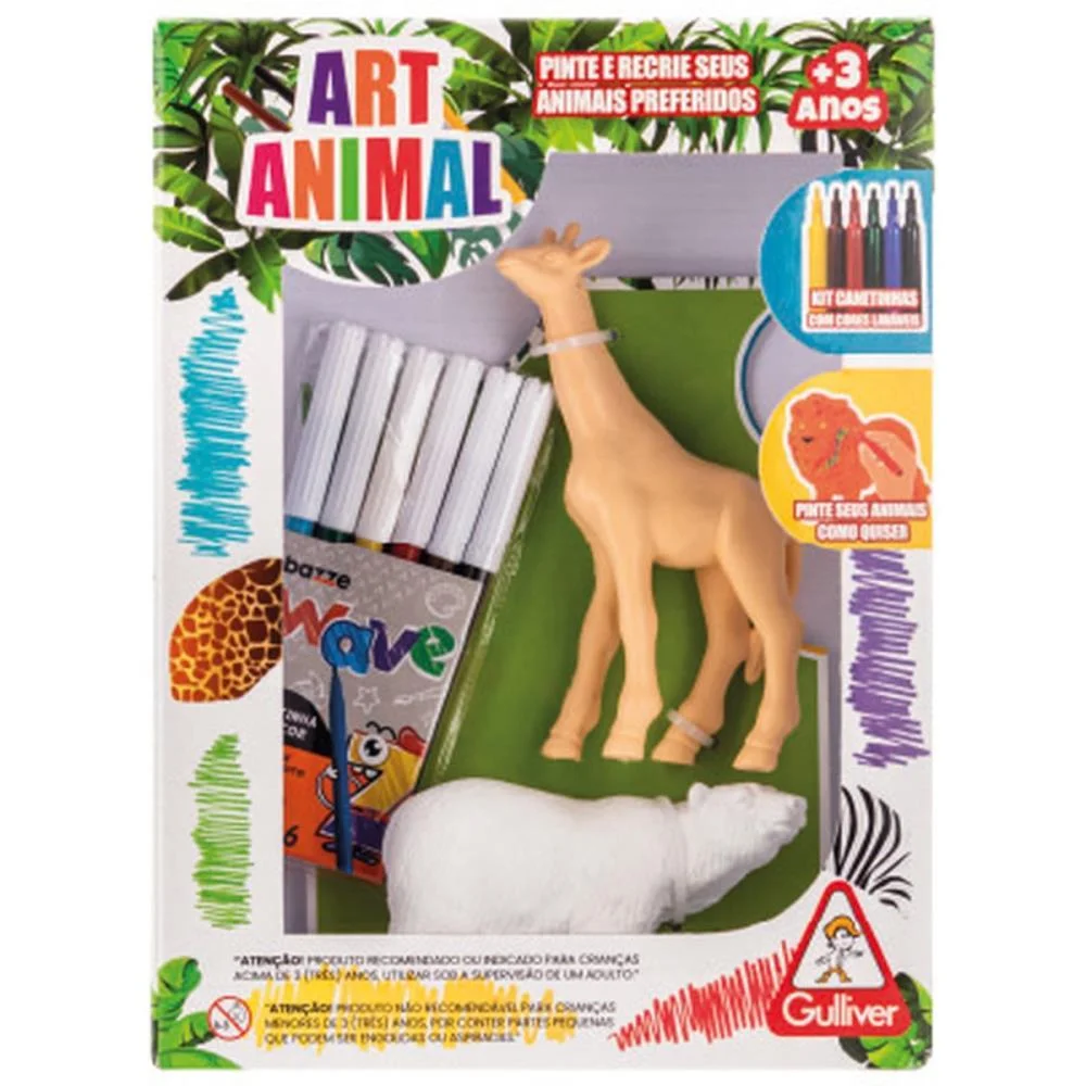 Boneco E Personagem Zebra E Girafa C/Canetinha Lav Gulliver (Unidade) - imagem 3