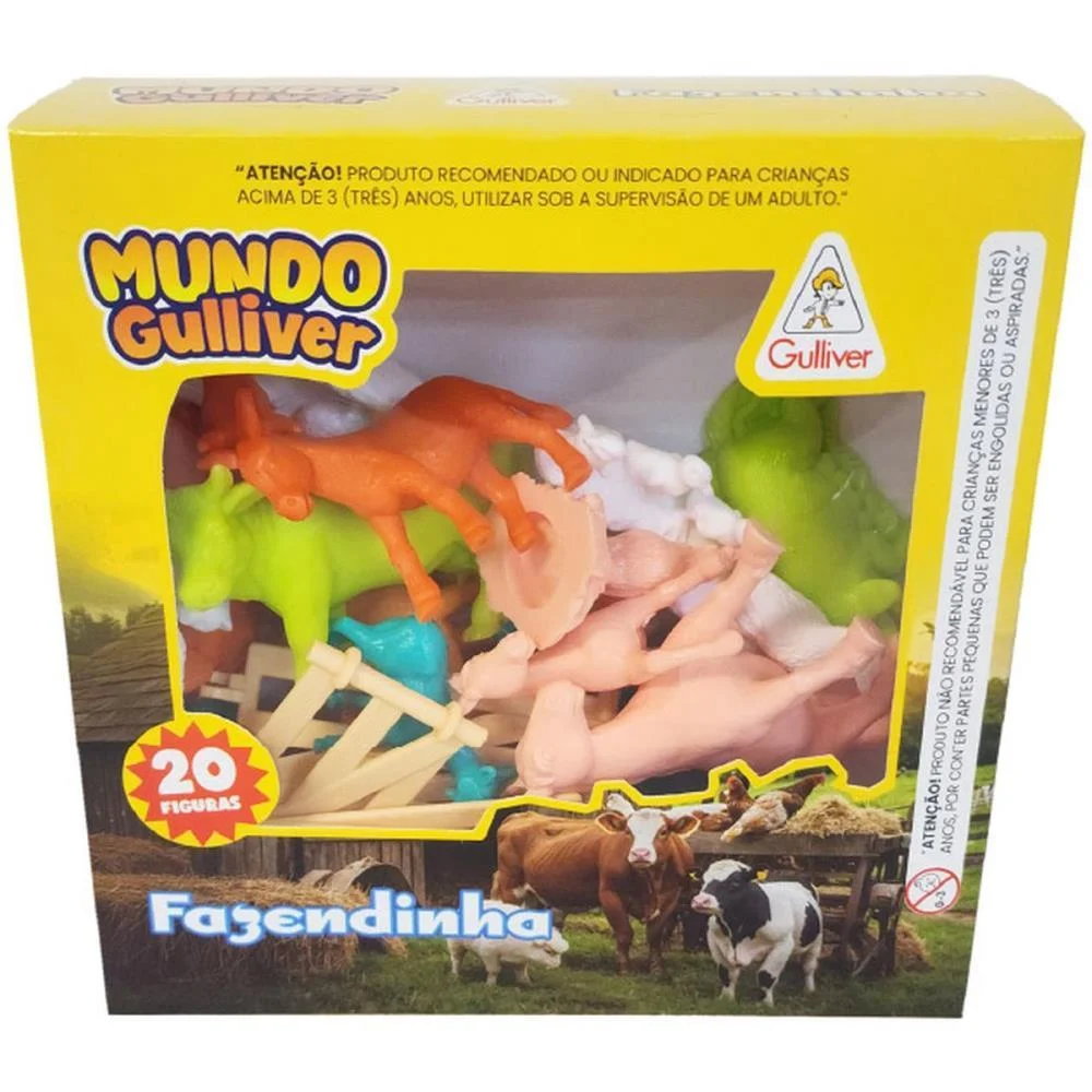 Miniatura Colecionavel Fazendinha C/20 Figu. E Cercas Gulliver - imagem 3