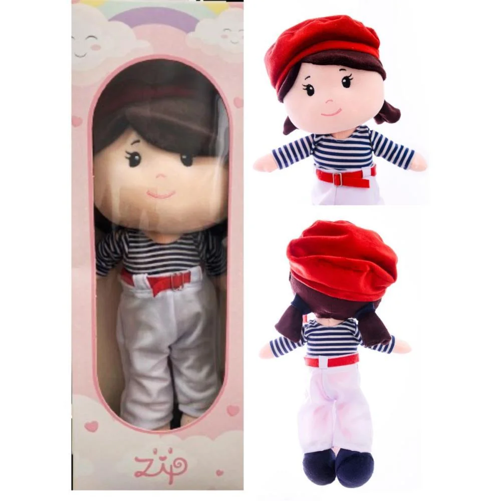 Boneca De Pelucia Maite Boina Vermelha 35Cm Zip (Unidade) - imagem 6