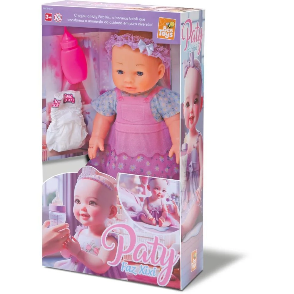 Boneca Com Mecanismo Paty Faz Xixi 32Cm Bee Toys (Unidade) - imagem 3