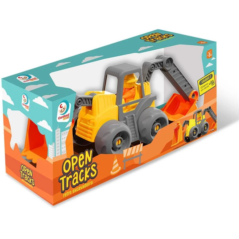 Trator Retro Escavadeira 65Cm C/Bonec Cardoso Toys (Unidade) - imagem 4