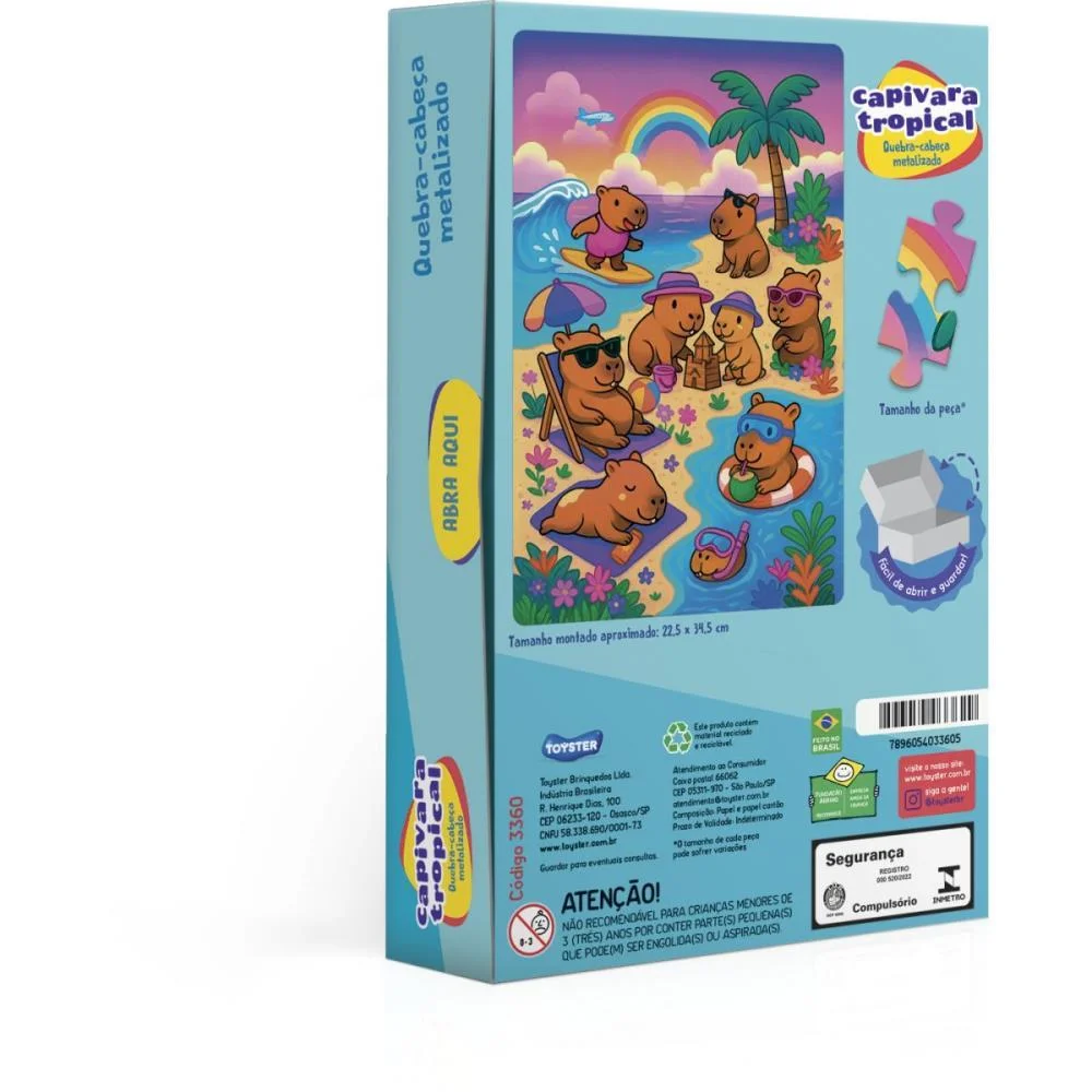 Quebra-Cabeca Cartonado Capivara Metalizado 100 Pcs Toyster - imagem 4