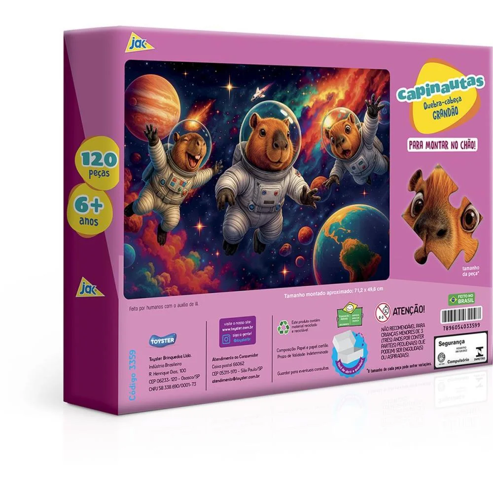 Quebra-Cabeca Cartonado Capinautas Grandao 120Pcs Toyster (Unidade) - imagem 4