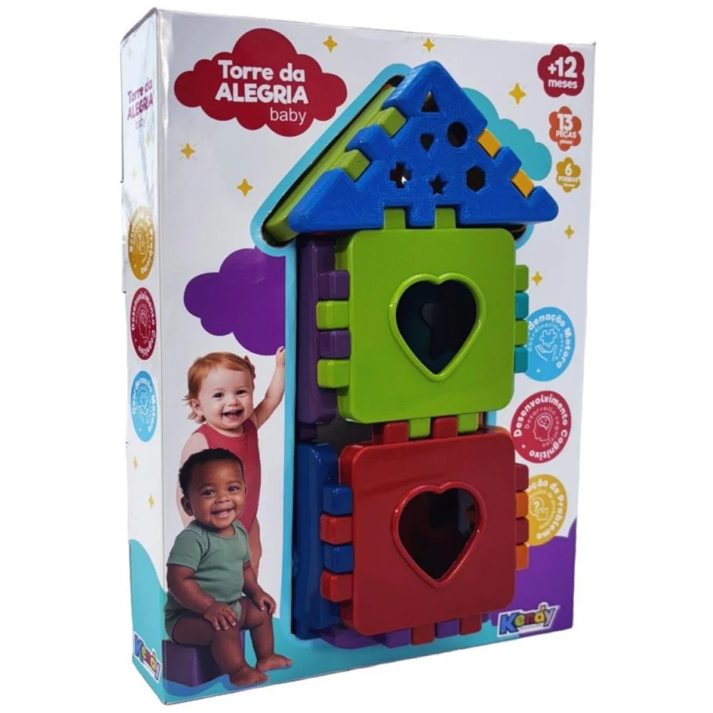 Brinquedo Educativo Torre Da Alegria Baby C/Blocos Kendy Brinquedos (Unidade) - imagem 7