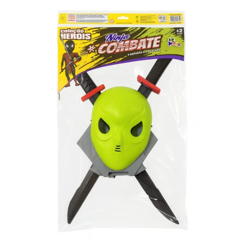 Fantasia Acessorio Ninja Combate 2Espadas/Mascara Leplastic (Unidade) - imagem 2