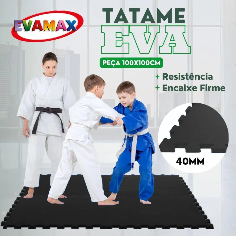 Tatame Eva Preto 1X1M 40Mm Evamax - imagem 3