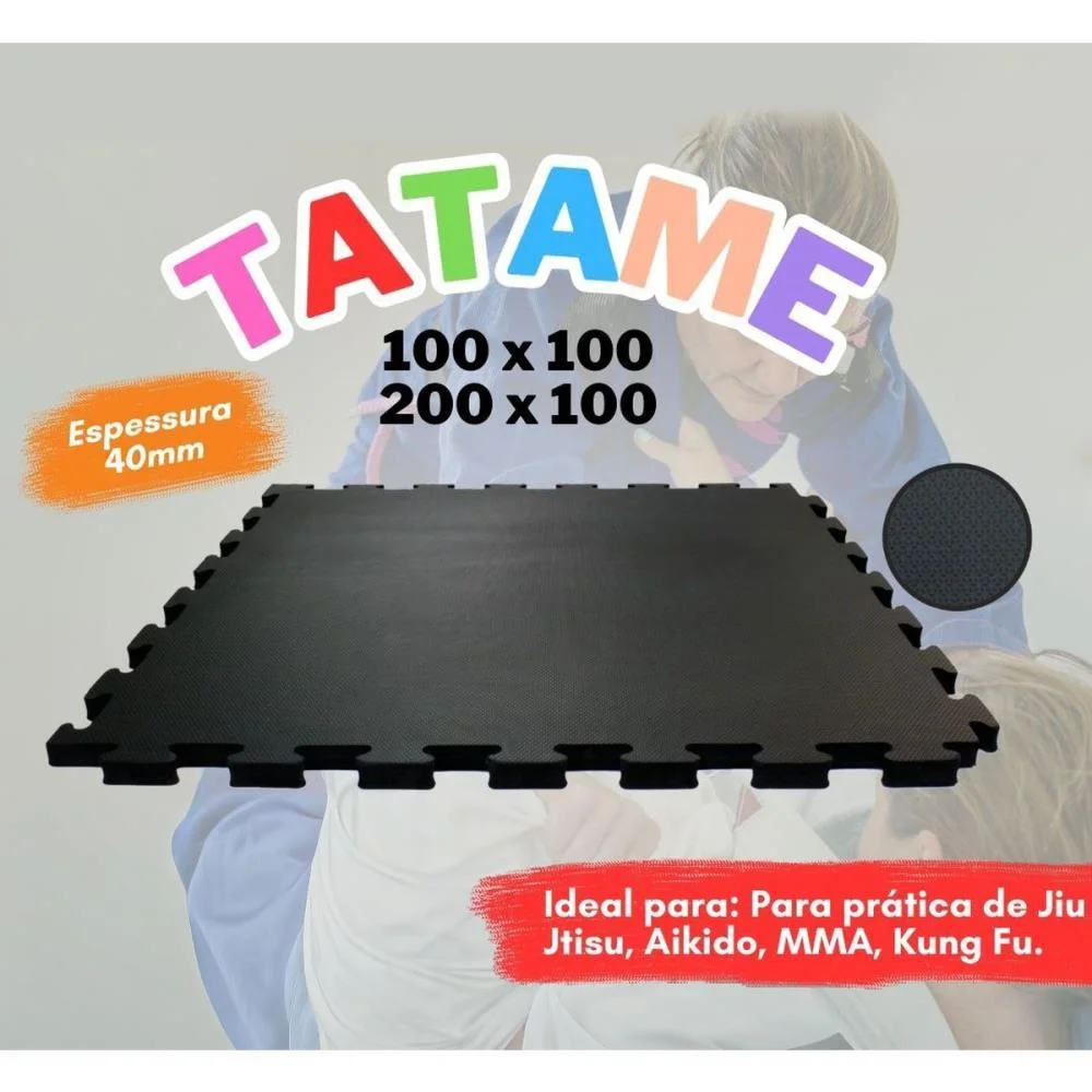 Tatame Eva Preto 1X1M 40Mm Evamax - imagem 4