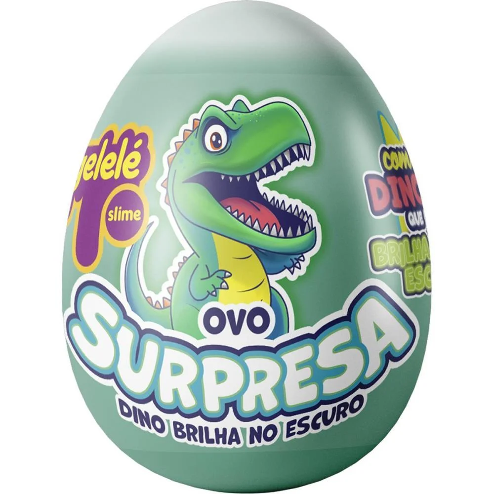 Slime Ovo Surpresa Dinossauro Brilha Doce Brinquedo C/ 18 Unidades - imagem 5