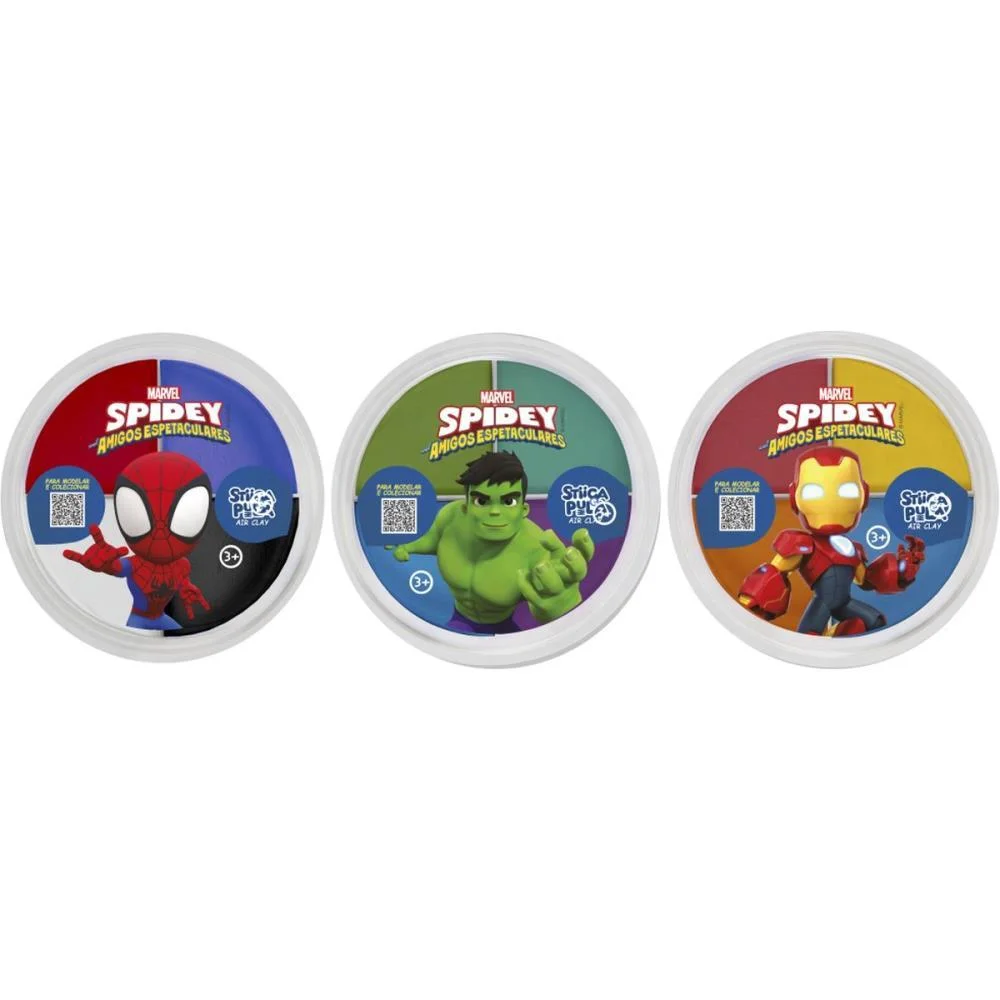 Massa Para Modelar Criativa Spidey Stica E Pula 4Cores (S) Doce Brinquedo C/ 15 Unidades - imagem 7