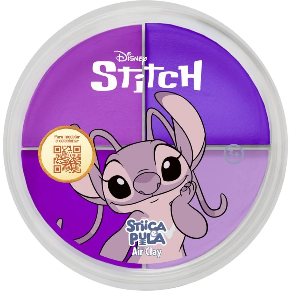 Massa Para Modelar Criativa Stitch Stica E Pula 4Cores (S) Doce Brinquedo C/ 15 Unidades - imagem 5