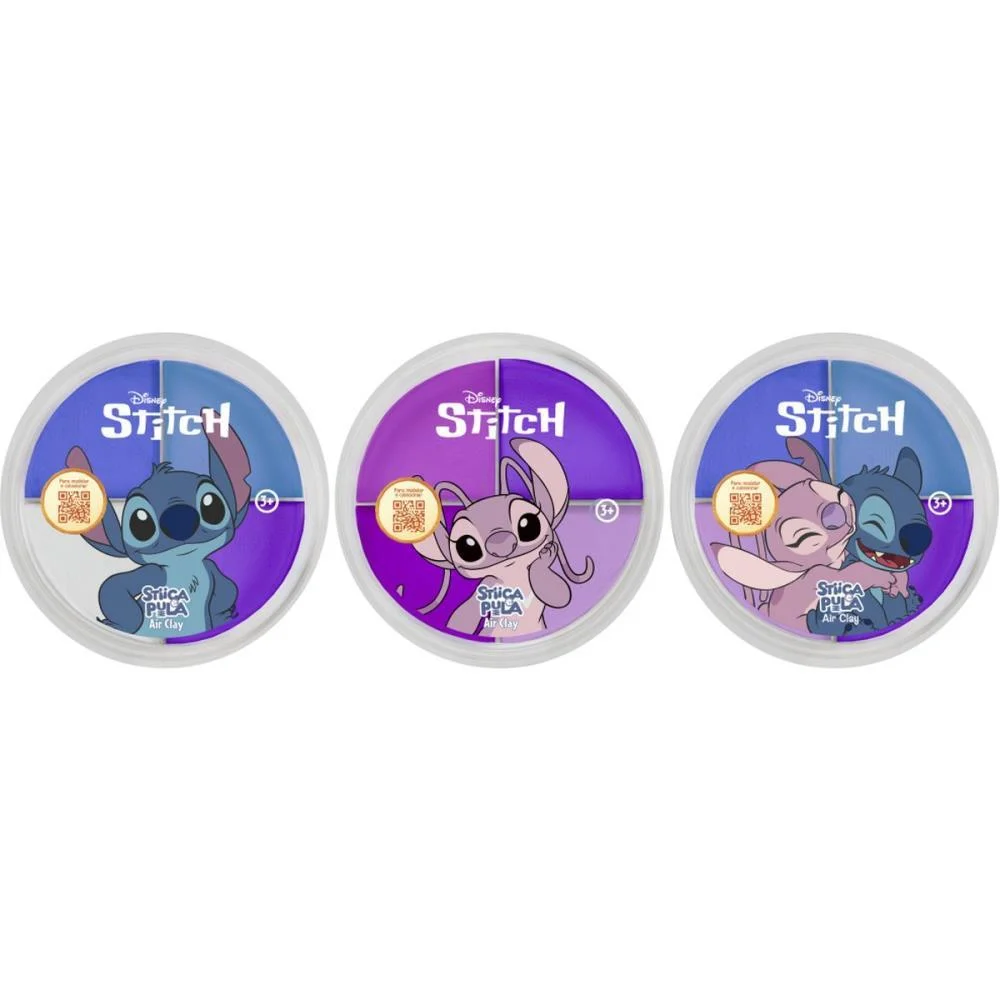 Massa Para Modelar Criativa Stitch Stica E Pula 4Cores (S) Doce Brinquedo C/ 15 Unidades - imagem 7