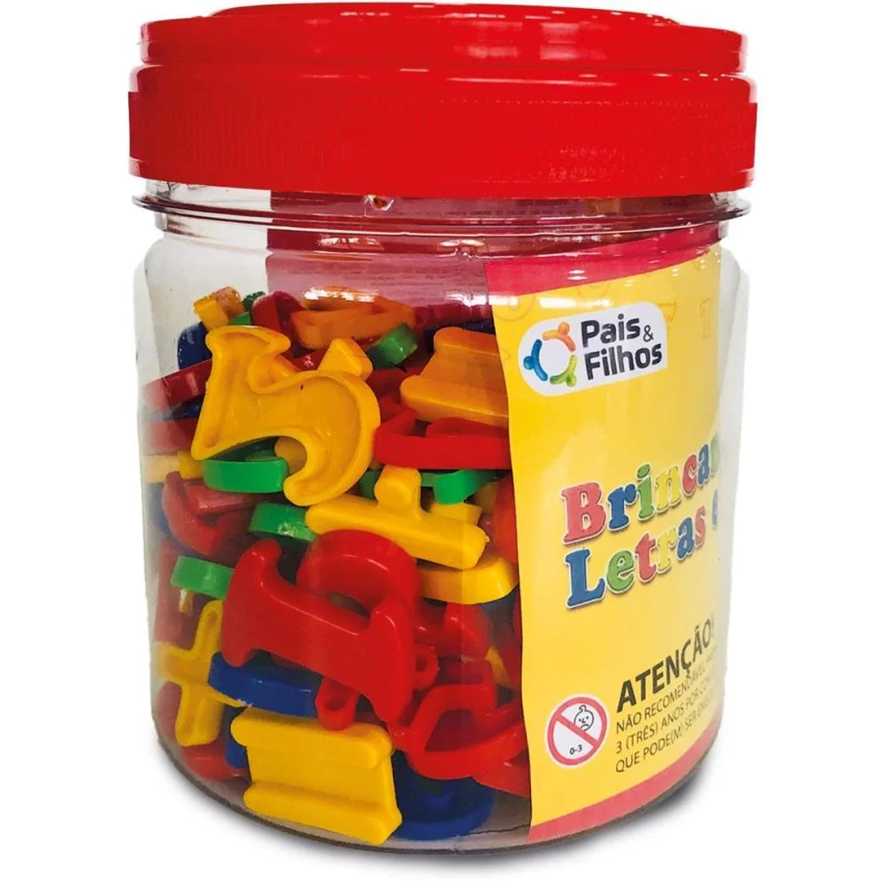 Brinquedo Pedagogico Brincando C/Letras E Num.118Pc Pais E Filhos (Unidade) - imagem 3