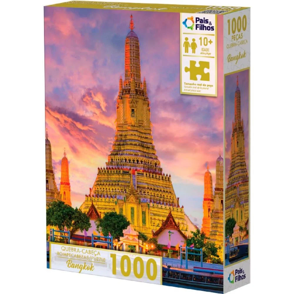 Quebra-Cabeca Cartonado Bangkok 1000 Pecas Pais E Filhos (Unidade) - imagem 3
