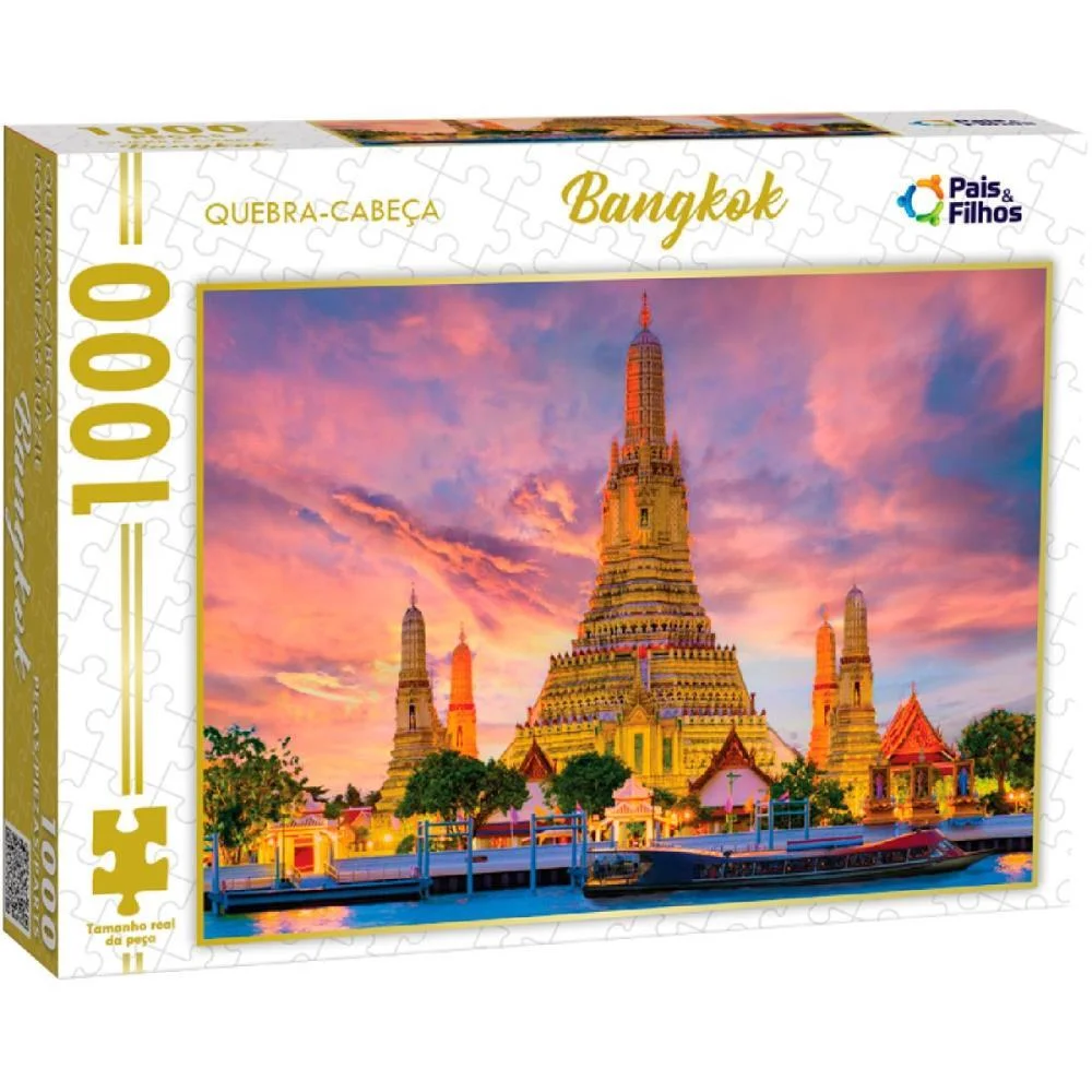 Quebra-Cabeca Cartonado Bangkok 1000 Pecas Pais E Filhos (Unidade) - imagem 4