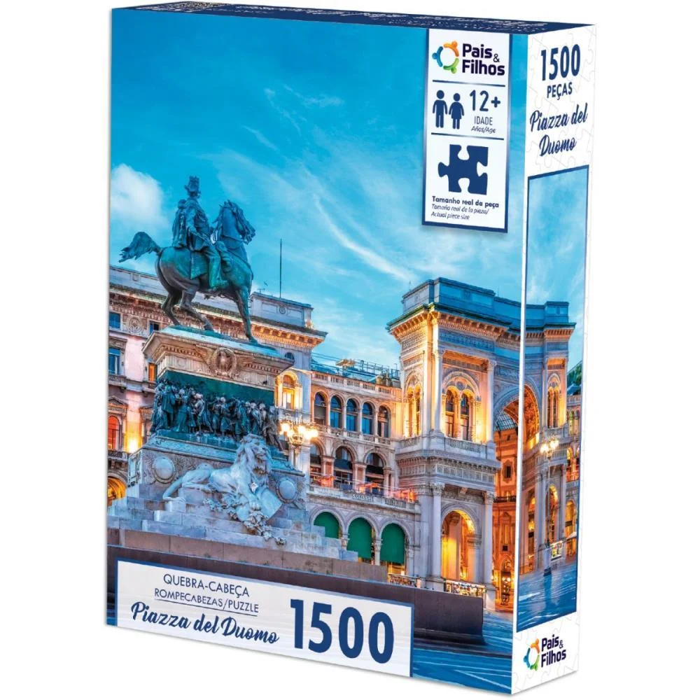 Quebra-Cabeca Cartonado Piazza Del Duomo 1500 Pecas Pais E Filhos (Unidade) - imagem 3